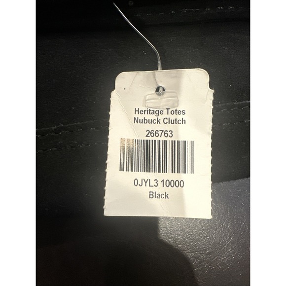 L.L. Bean Heritage‎ Totes Fold Over Nubuck Clutch Pouch Suede Leather Black - Picture 2 of 15